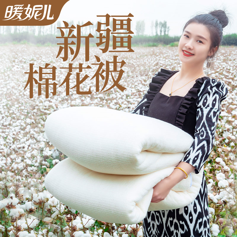 新疆直发棉花被棉被冬被学生床褥子盖垫同款方格网纱被芯
