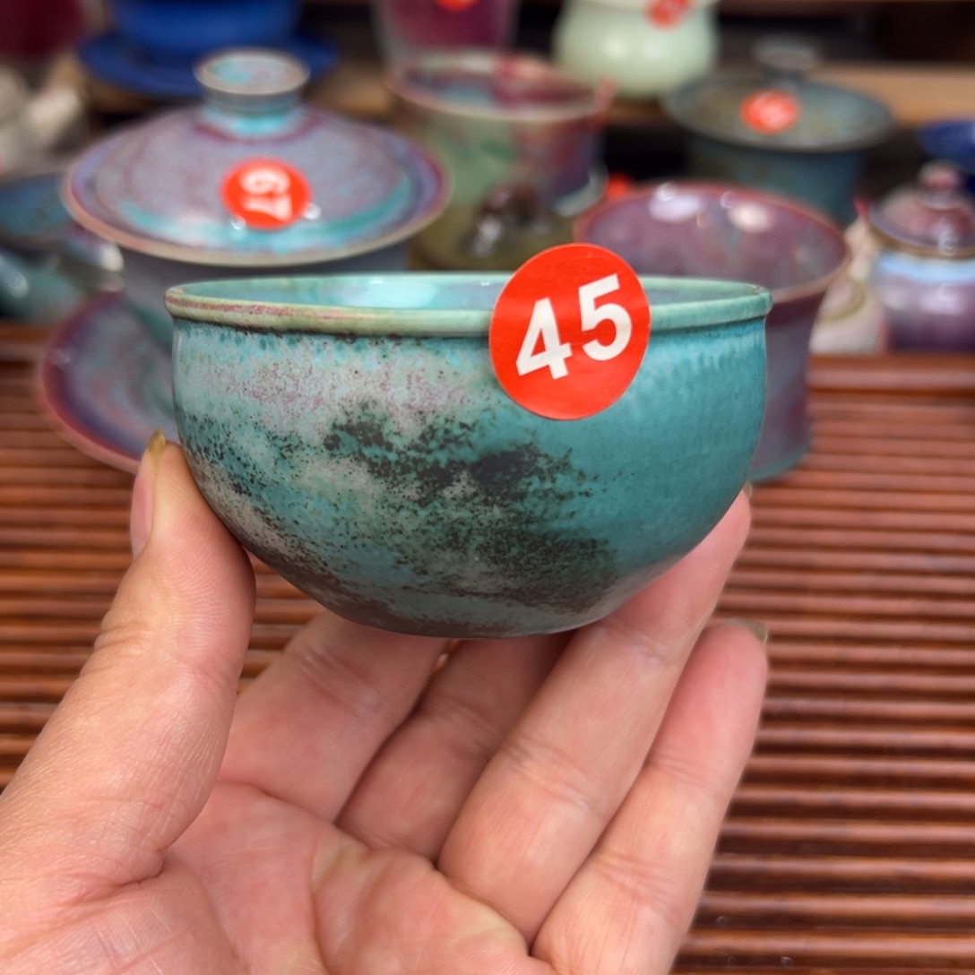 手工制作钧窑茶器