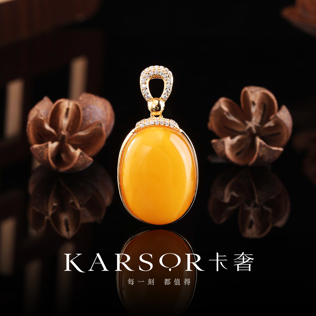 KARSOR/卡奢S925银 老蜜蜡项链 X3902