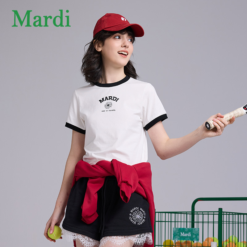 Mardi夏季潮流时尚休闲百搭圆领宽松短袖T恤MTX2522023