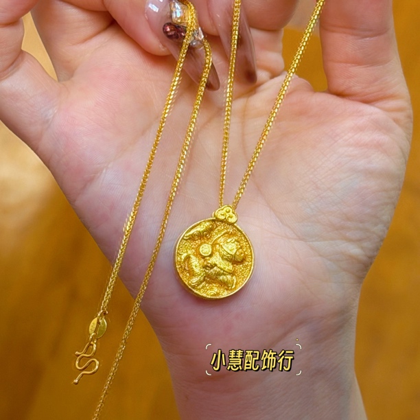 铜合金项链 【小慧家】新中式小马饼干牌项链复古百搭时尚