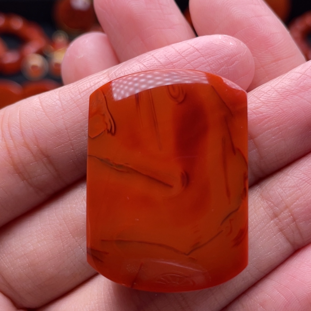 南红玛瑙未镶嵌珠宝奇石无事牌吊坠