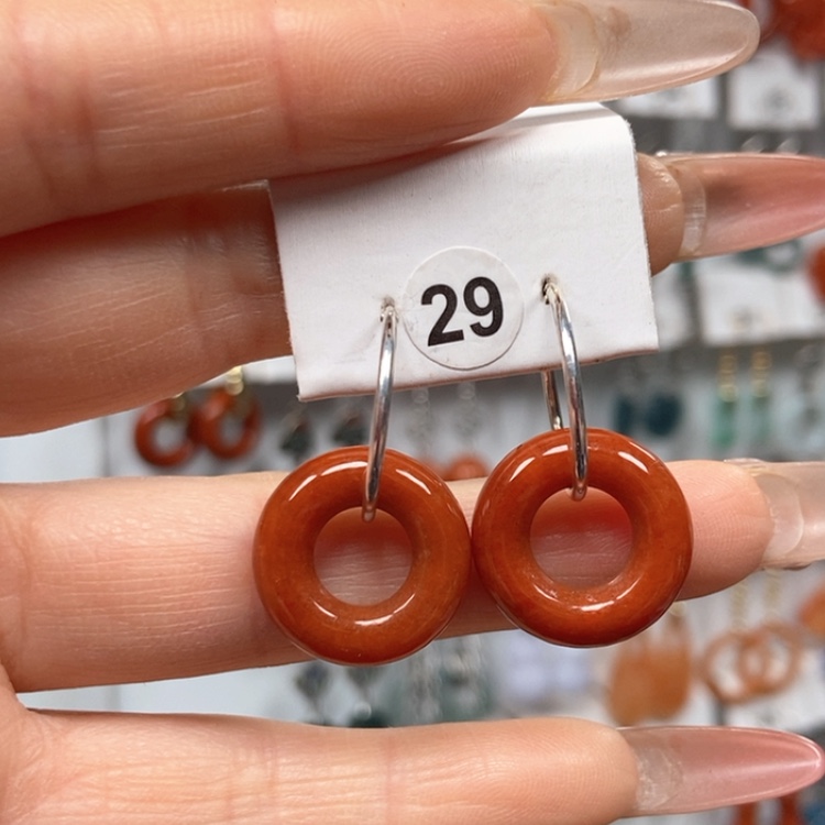 【闪购商品】翡翠耳饰银S925镶嵌优化耳饰