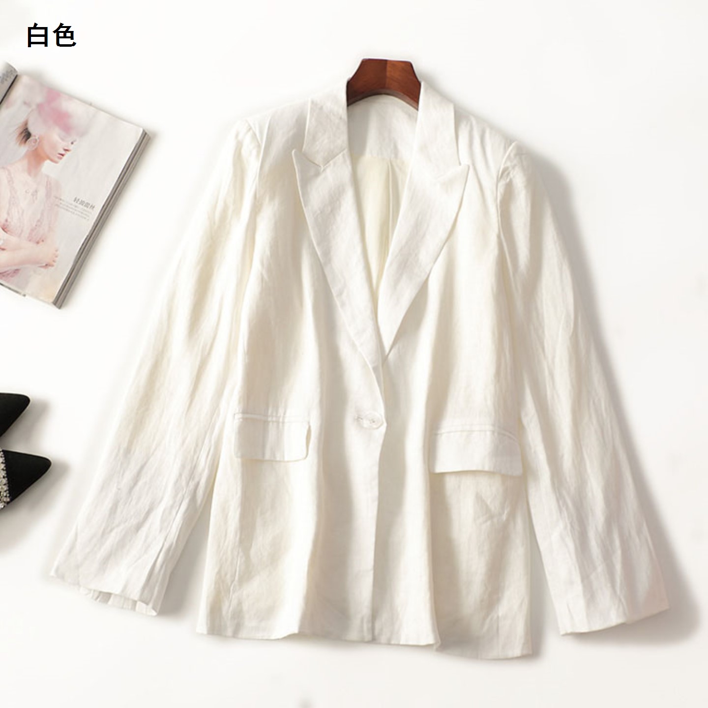 245633秋中长款长袖翻领西装小西服小西装