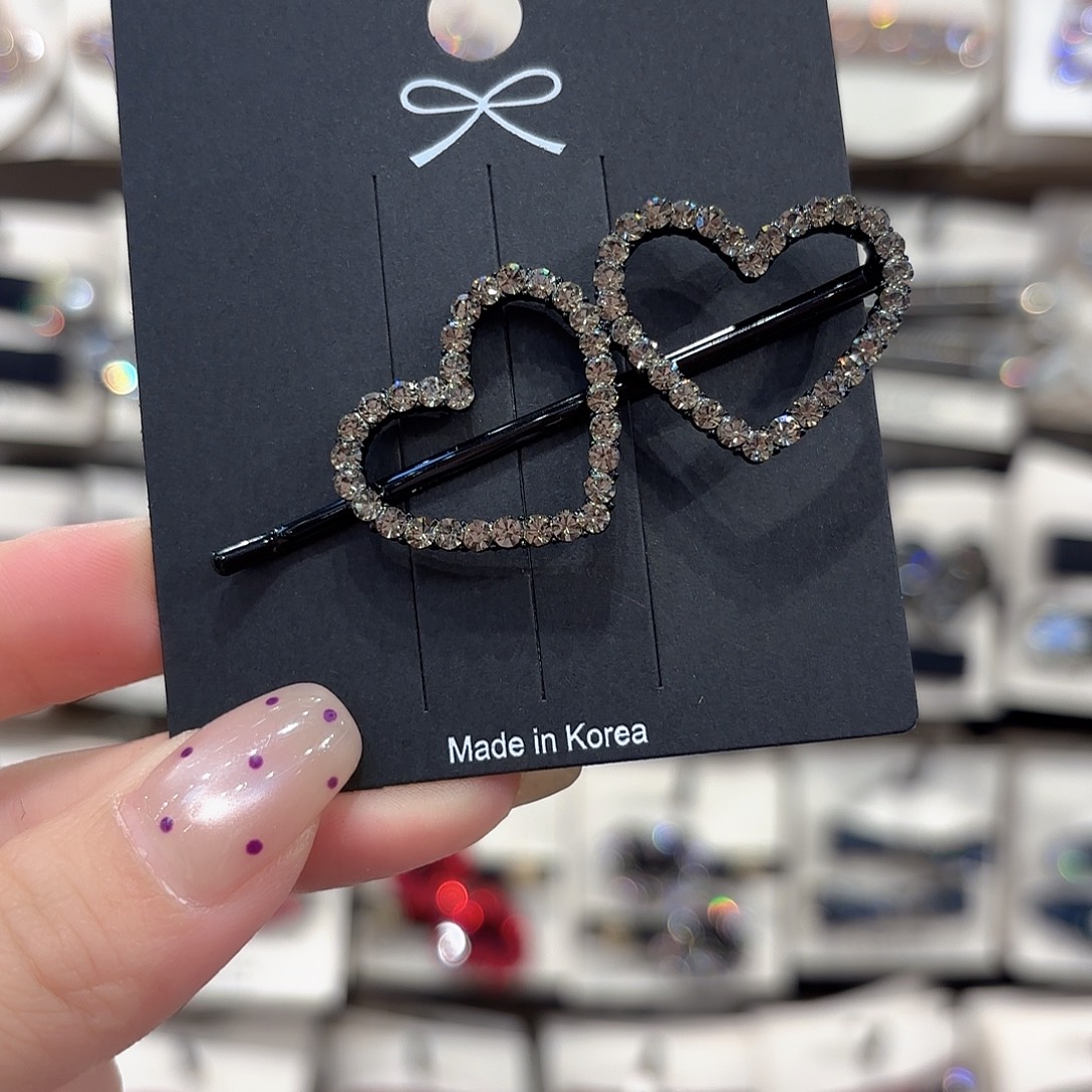 皮质铁合金泡菜爱心一字夹