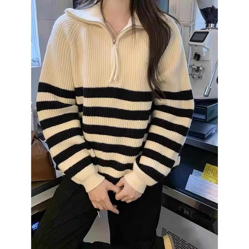 无印心匠k2490 立领针织衫套头百搭显瘦翻领 A126