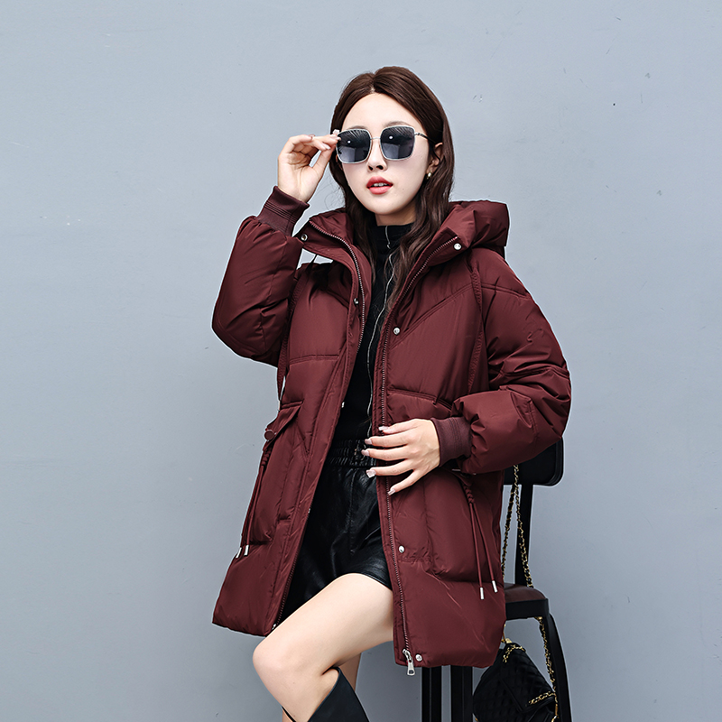 2025冬季新款中长款连帽棉服女中年女装加厚宽松保暖秋冬加厚外套