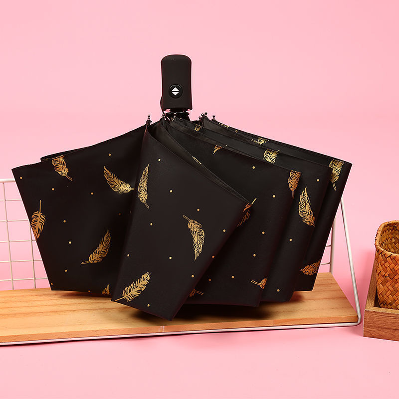 热销创意烫金伞晴雨两用三折伞防晒遮雨图案小清新印刷广告伞