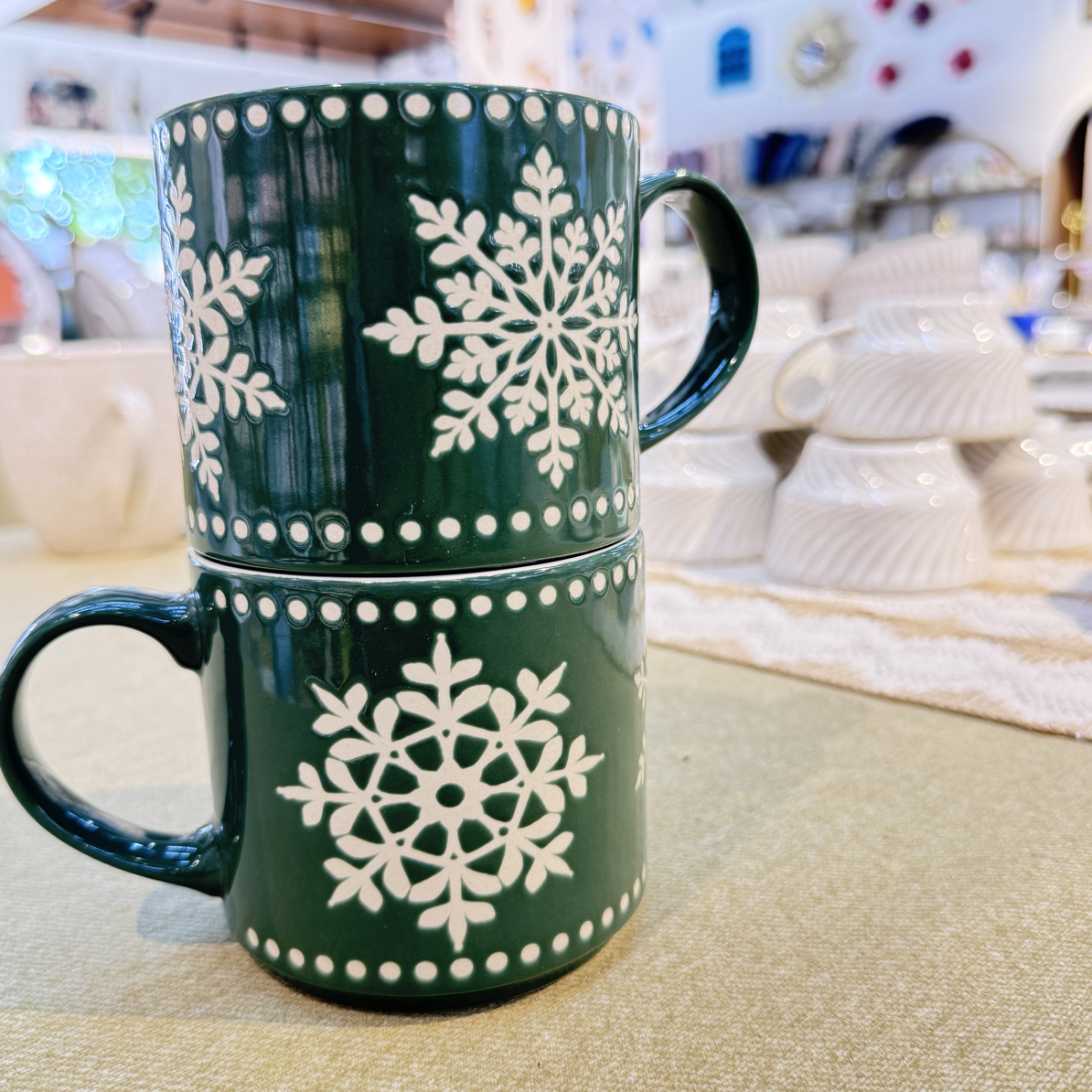 （2个装）釉下彩简约复古微瑕陶瓷马克杯家用早餐杯