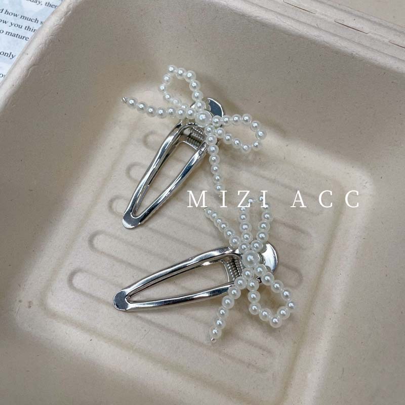 法式珍珠花朵蝴蝶结爱心发夹高端女2025新款边夹BB夹前额刘海夹发