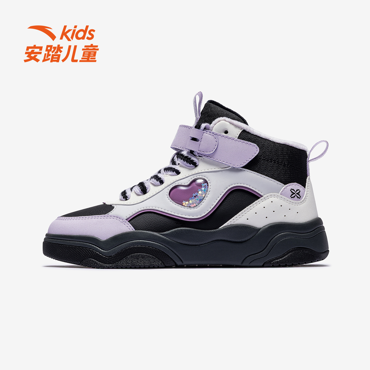 安踏儿童冬季新款女大童贝壳棉鞋保暖舒适百搭保暖御寒防滑6922