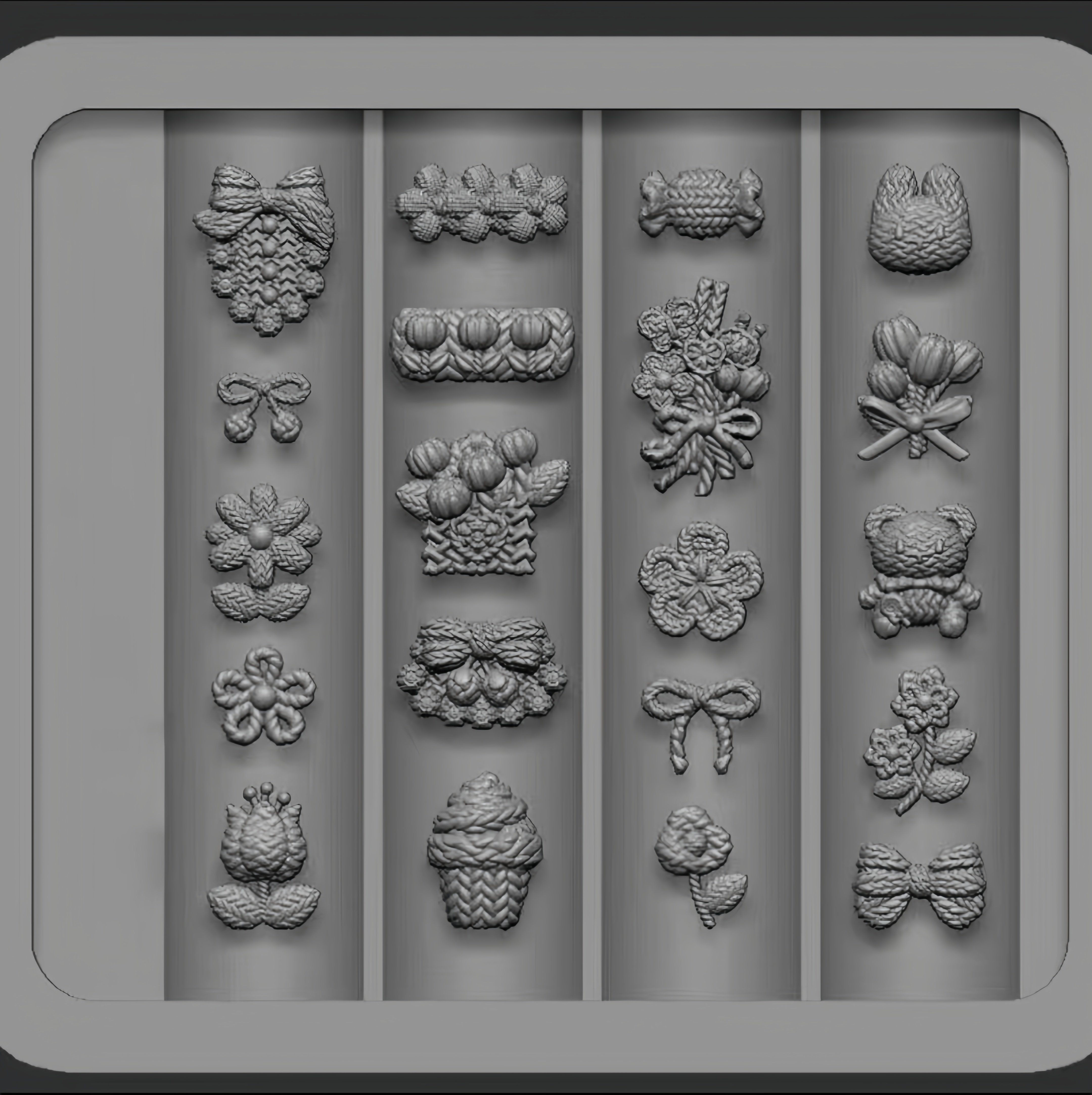 高透版网红冬季编织美甲硅胶模具含针织毛衣蝴蝶结花朵等素材饰品