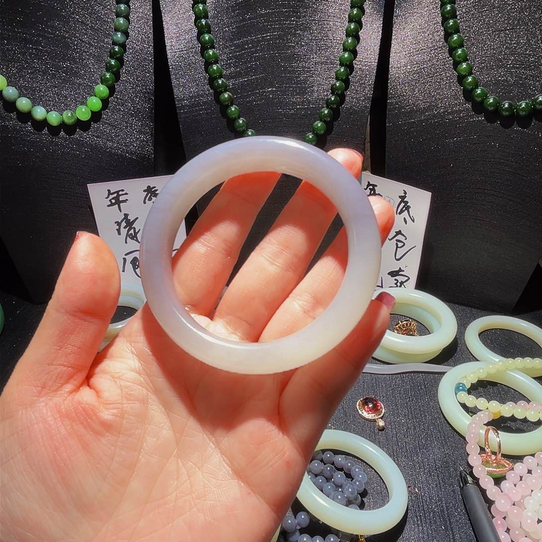 未镶嵌手镯和田玉n****轩烟紫57圈口