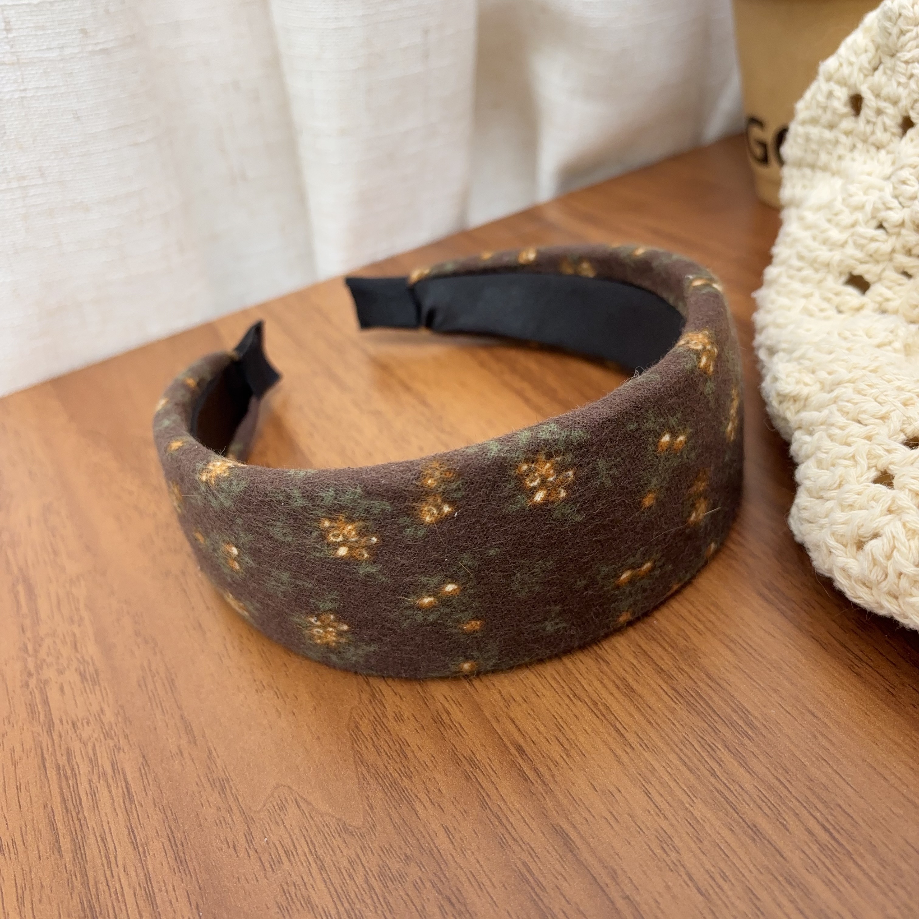 小花复古法式款发箍高级高颅顶不压耳朵头包脸修饰头型发箍百搭