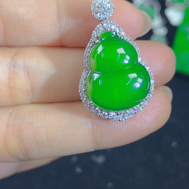 翡翠银S925镶嵌吊坠(不含链)