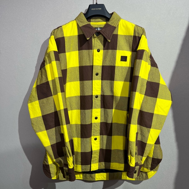 未使用 Acne studio 笑脸刺绣撞色格纹棉服/尺码：s/已鉴定洗护