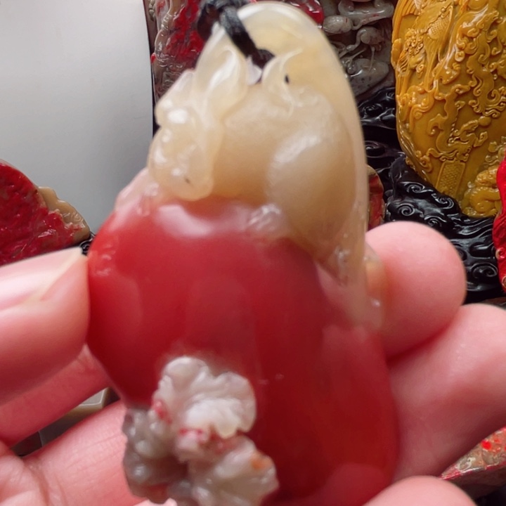 巴林鸡血石道**1女儿红