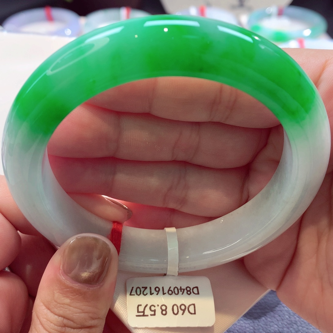 未镶嵌手镯翡翠辣阳绿5号11