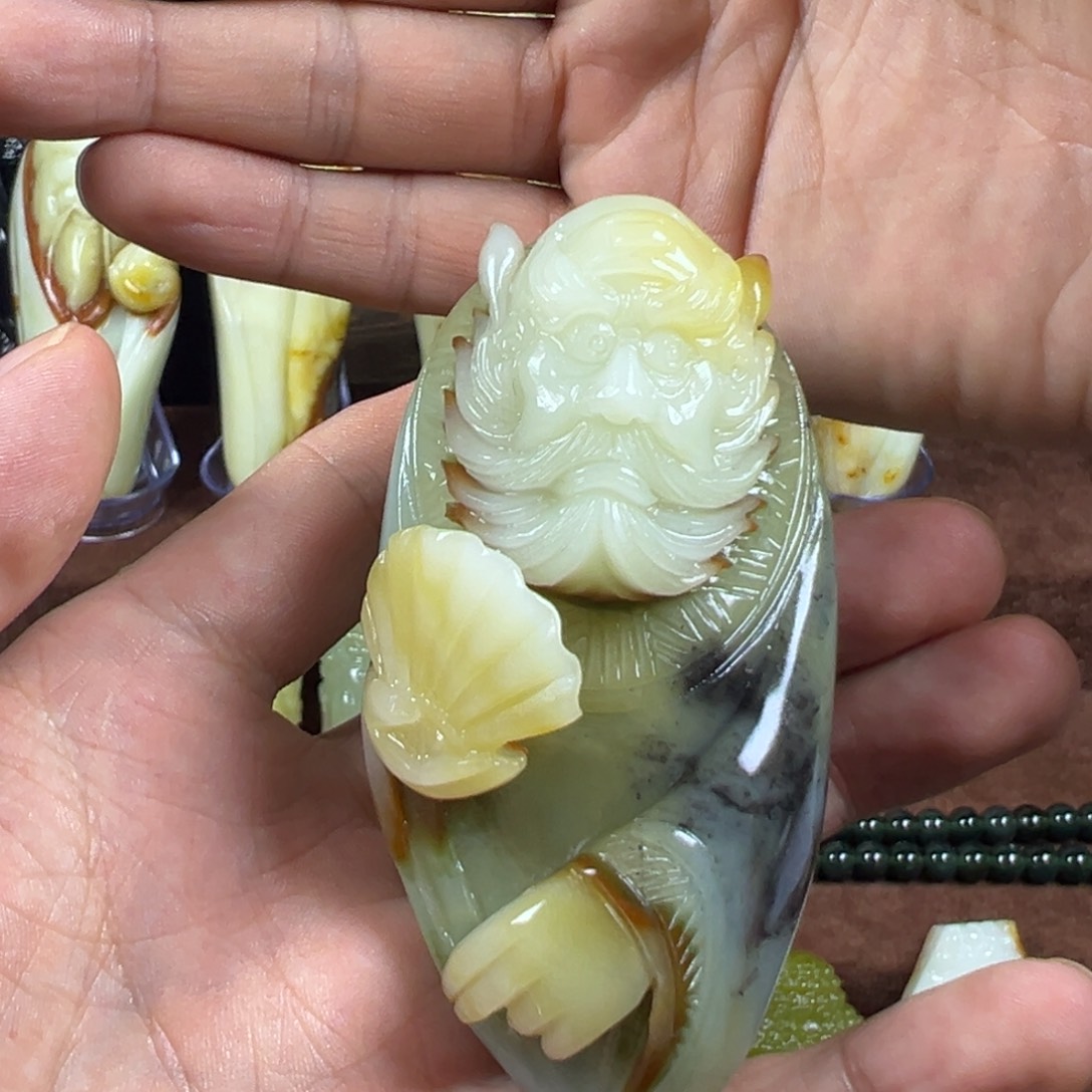 未镶嵌岫玉手把件天然岫玉