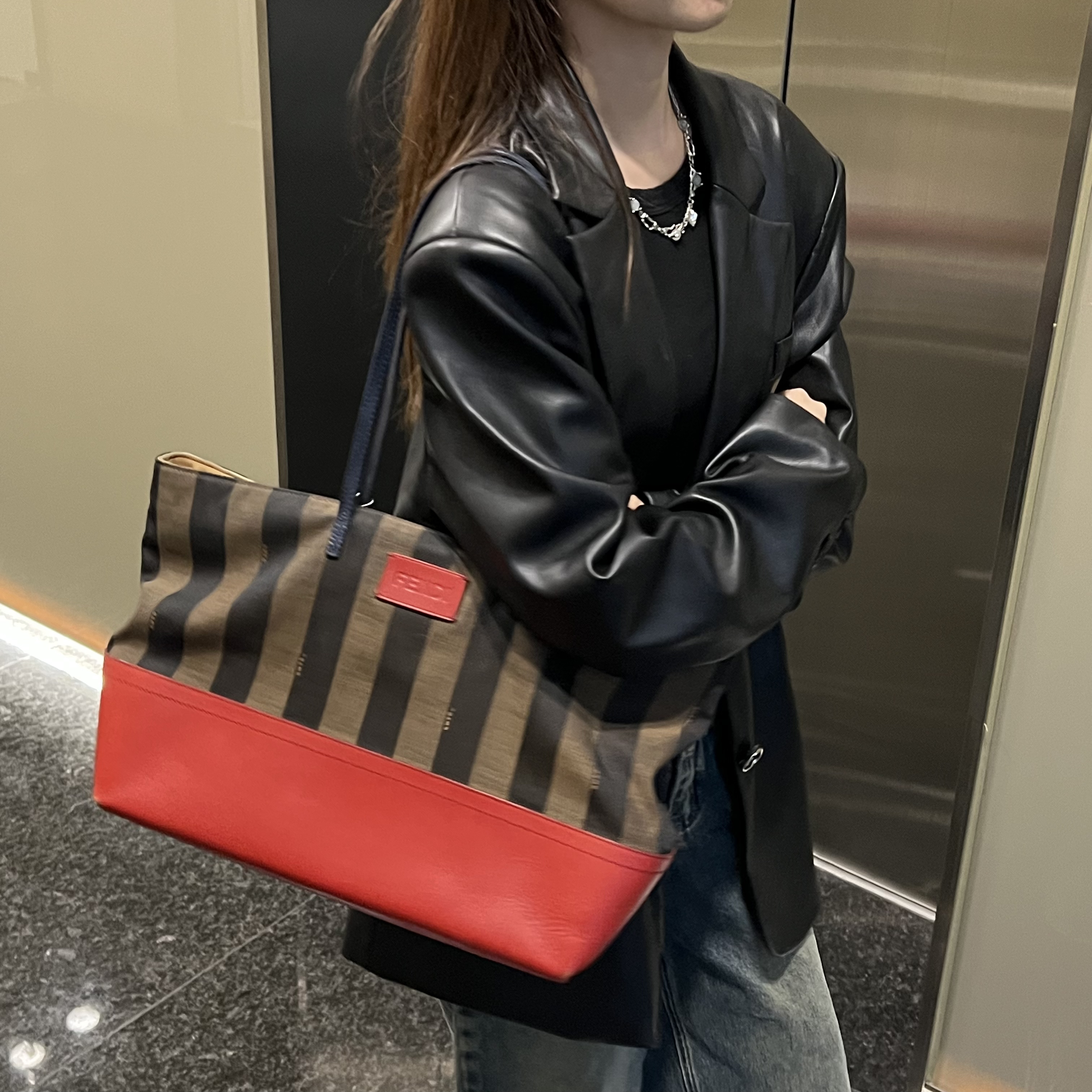 95新 FENDI/芬迪 芬迪 fendi老花单肩包/4375936