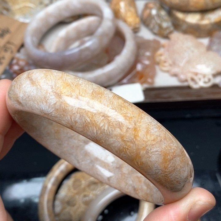 硅化珊瑚（珊瑚玉）手镯未镶嵌60,5