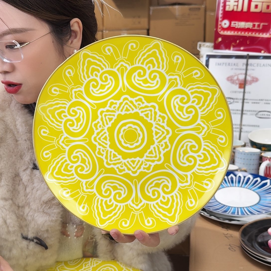 骨瓷高骨10.5英寸平盘27cm一个外贸骨瓷