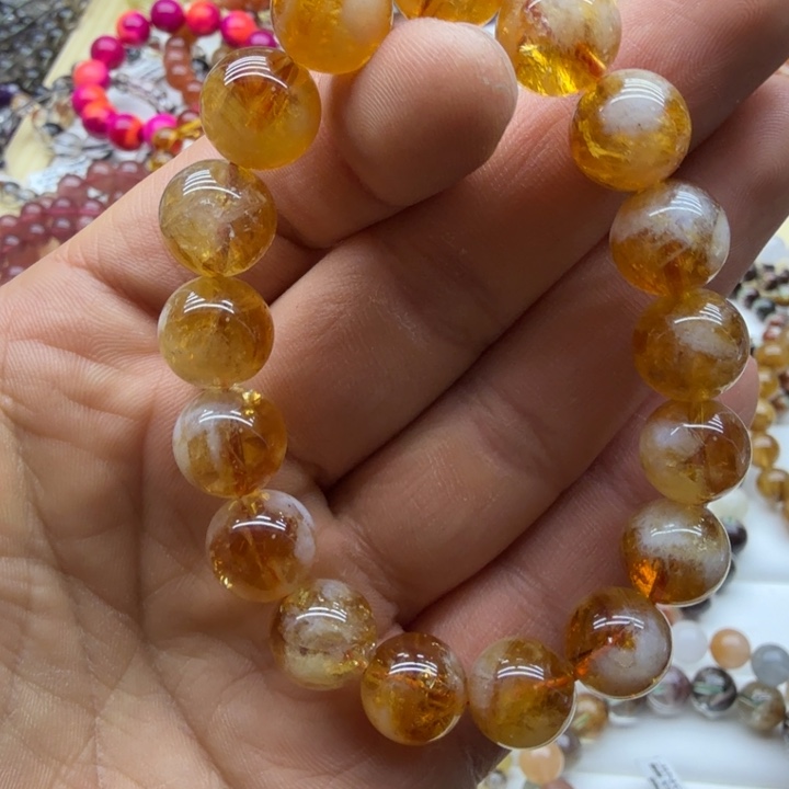 蓝***S未镶嵌水晶手链天然