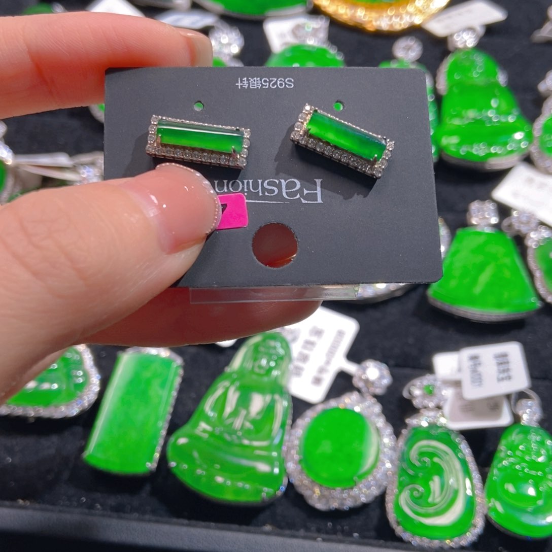 翡翠吊坠(不含链)银S925镶嵌