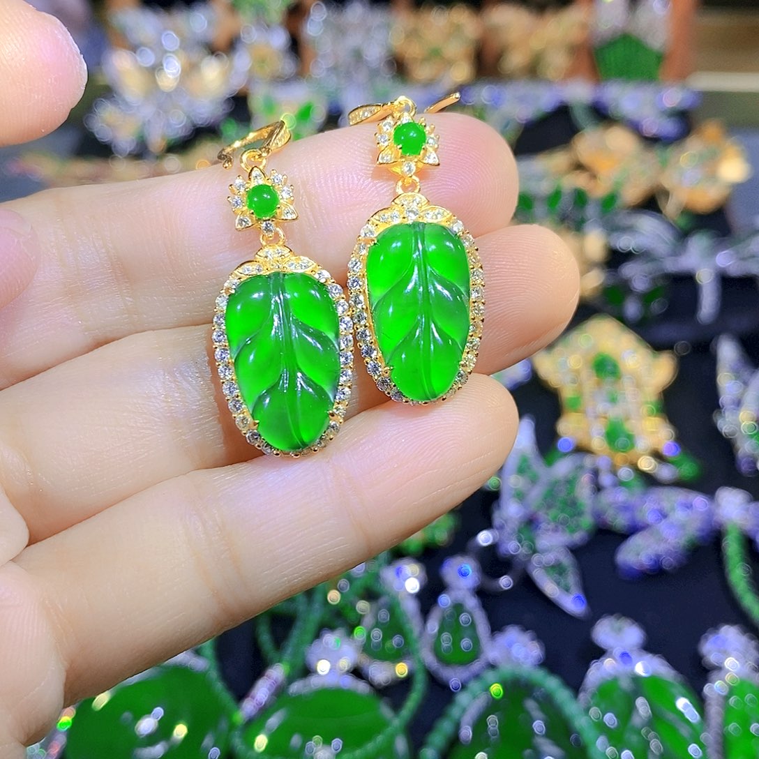 吊坠(不含链)银S925镶嵌翡翠