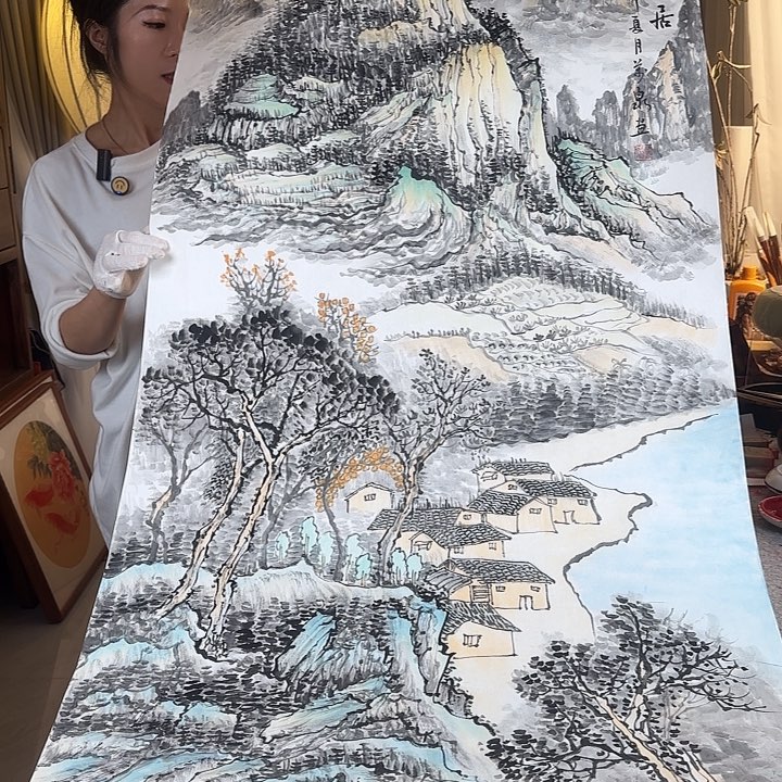 书法石万全老师竖山水