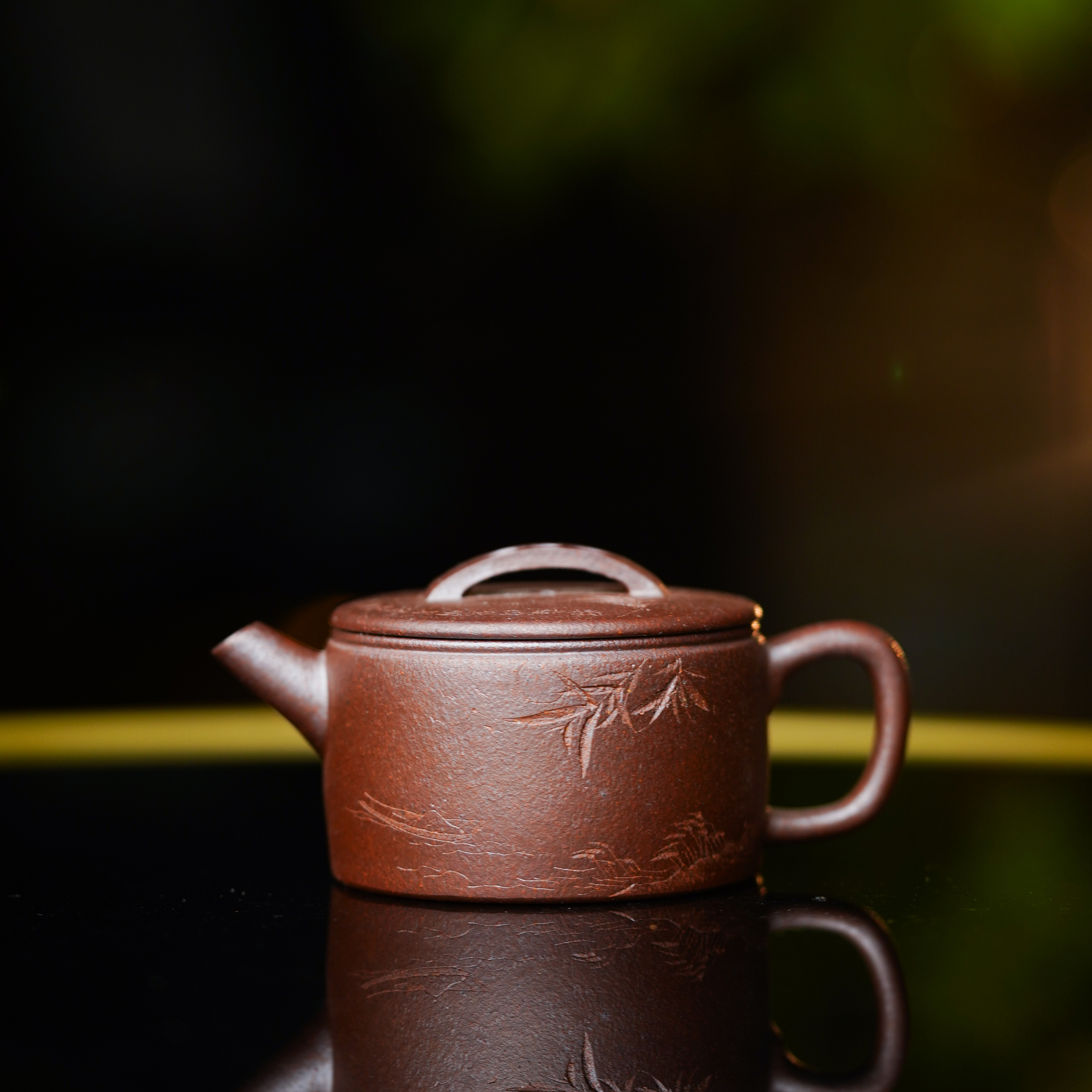 宜兴紫砂 还原烧【清风明月】汉瓦壶 120cc CFG