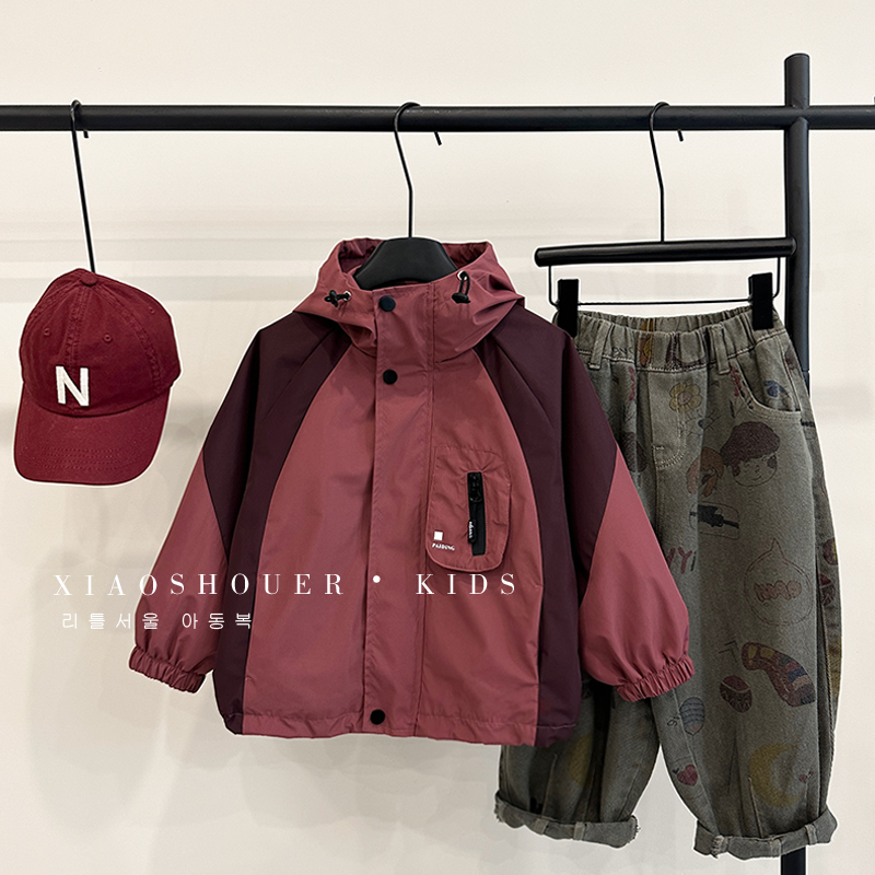 【小首尔】现货-春秋儿童韩版运动风拼色时尚休闲洋气外套SJC3003