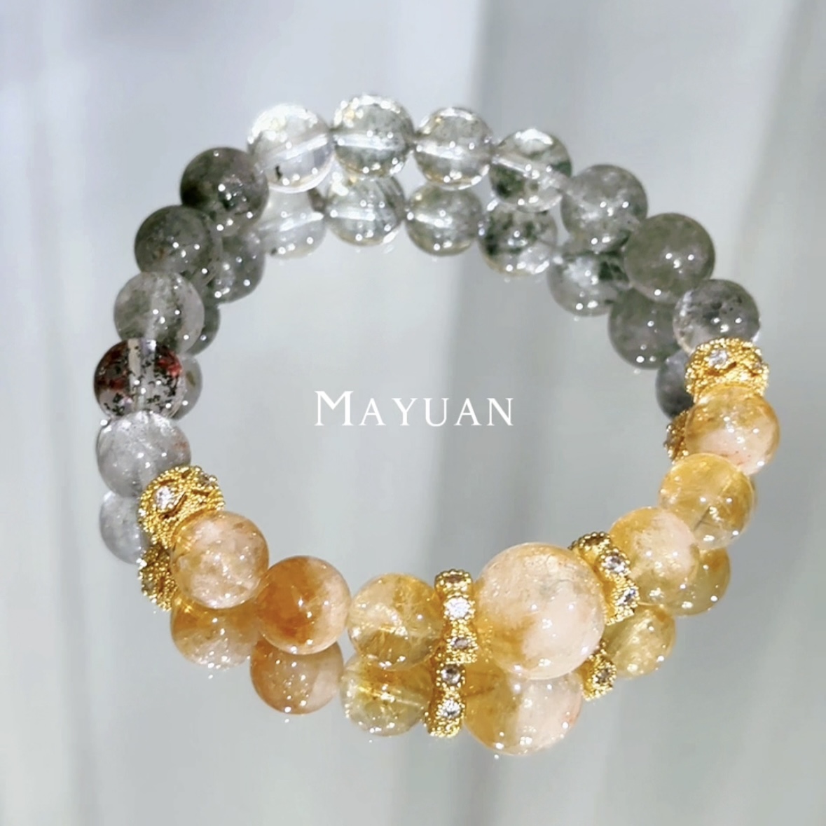 【萤火之森】MY022黄塔晶绿幽灵DIY设计手串手链多样性发
