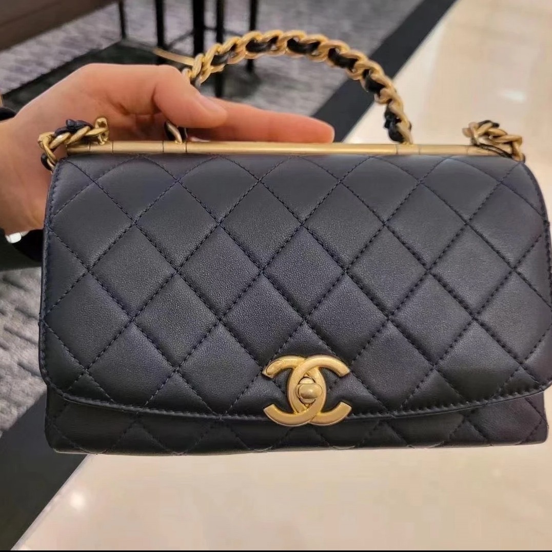 95新 Chanel/香奈儿 98新 奢总管/手柄口盖包/30开有卡