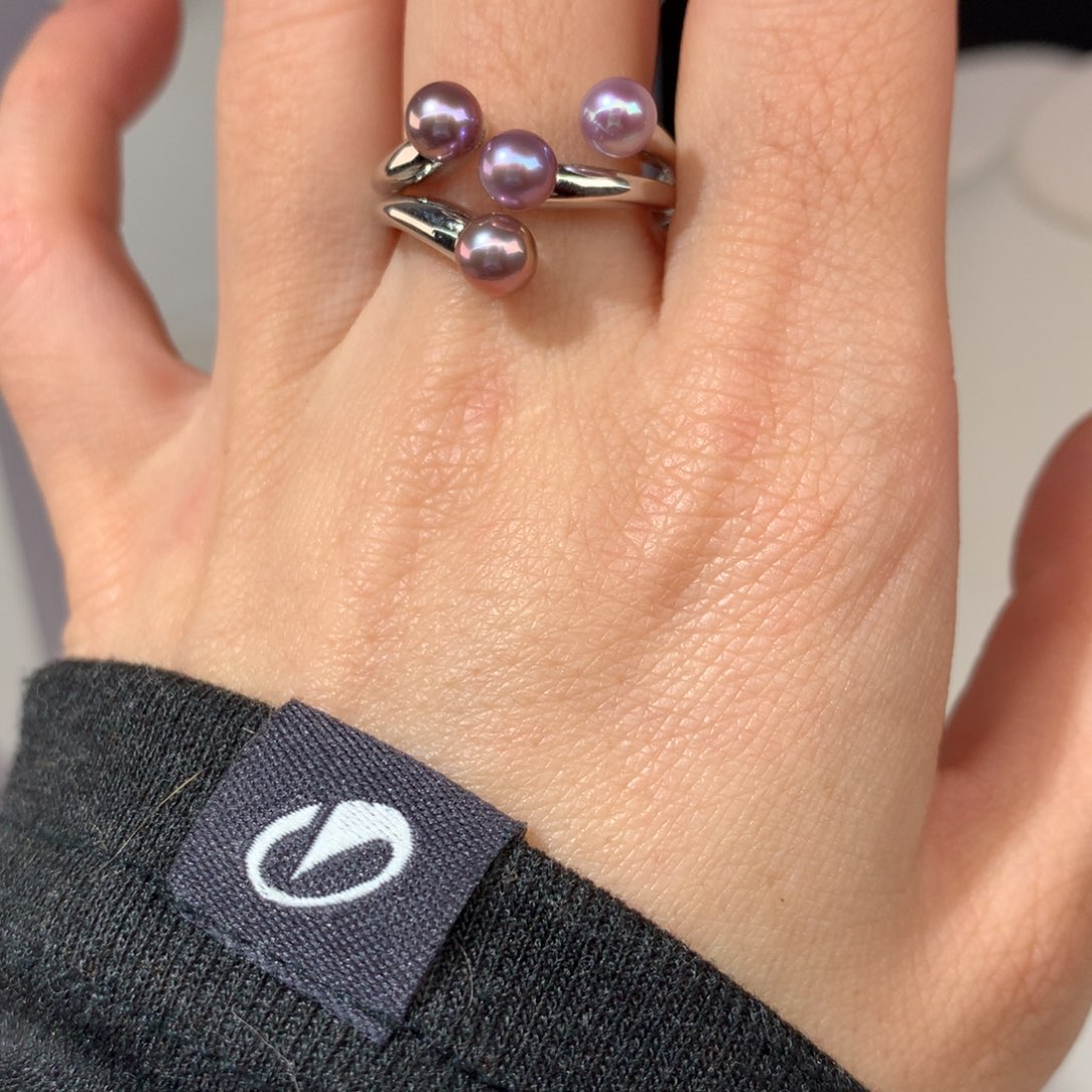 冰***糖淡水珍珠戒指银S925镶嵌