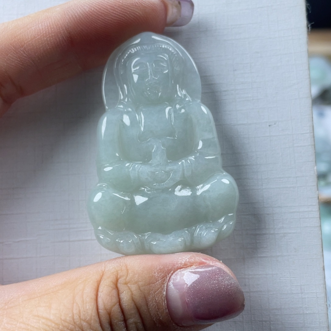 翡翠未镶嵌项圈观音微瑕介意勿拍不退不换