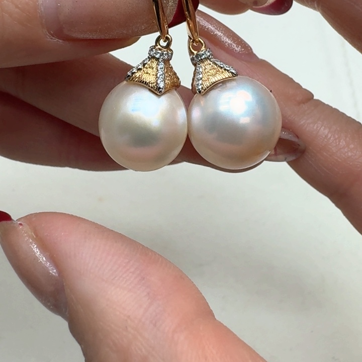 拼合珍珠（马贝珠）耳饰银S925镶嵌