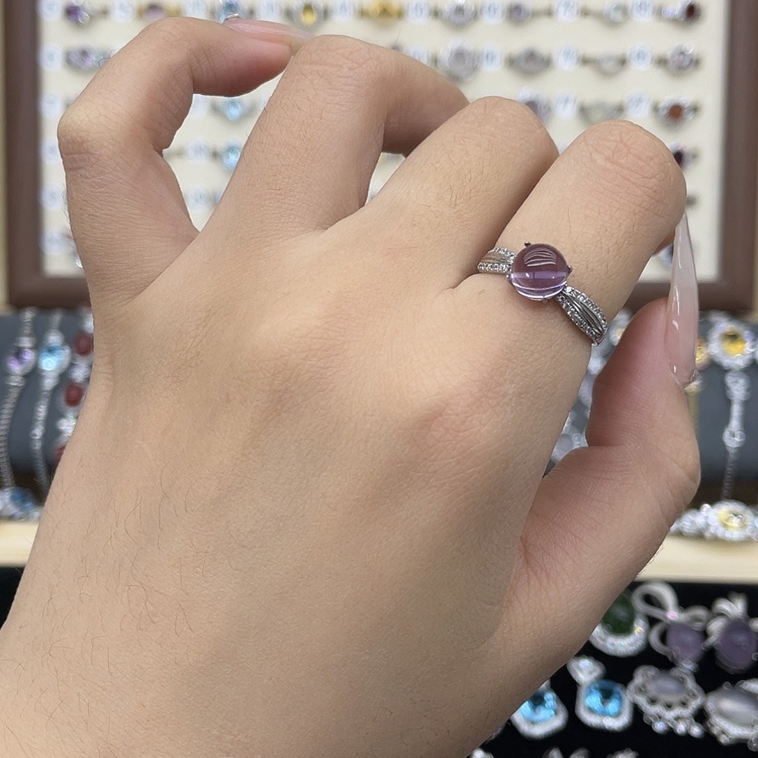 银S925镶嵌戒指紫晶