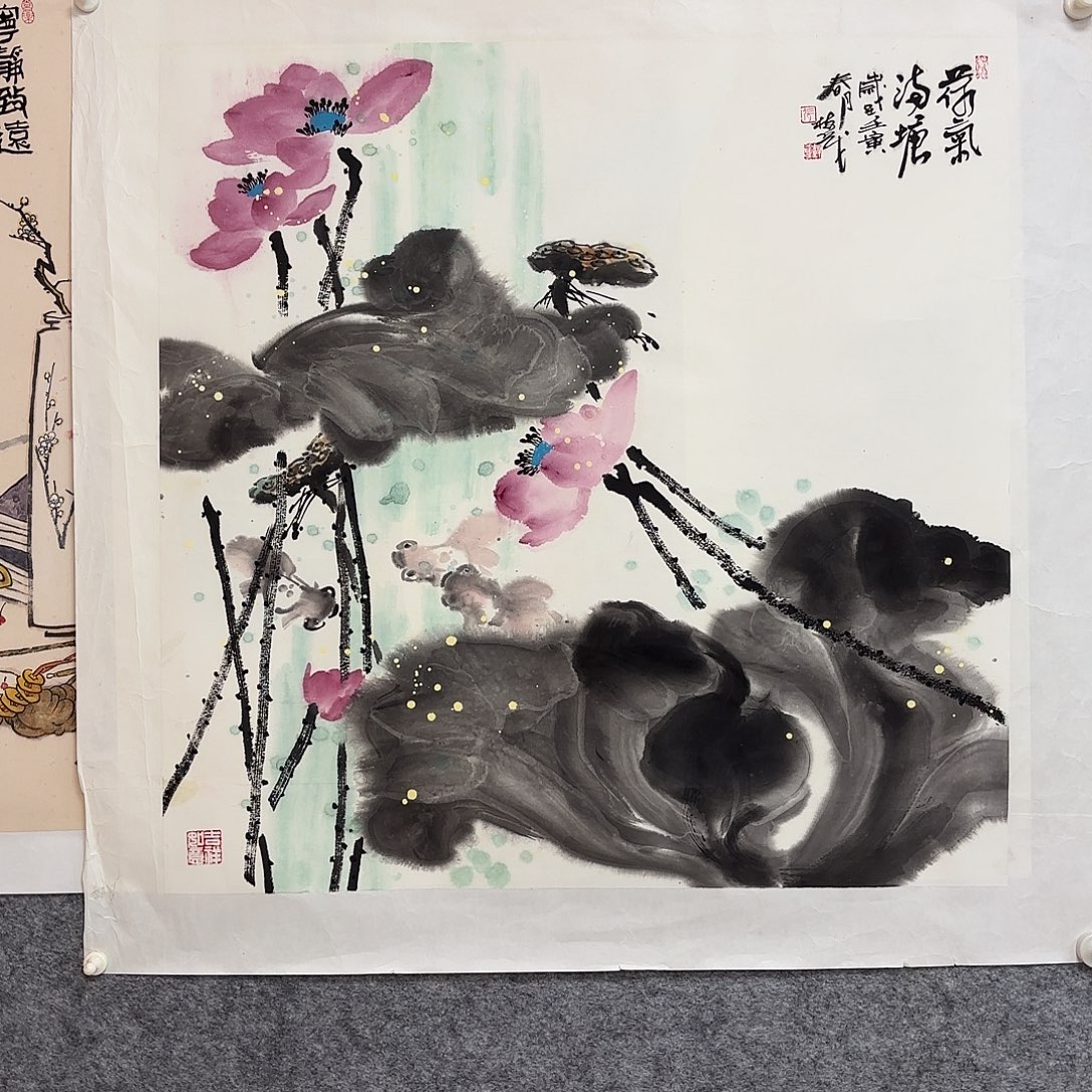 国画手给花台国画作品