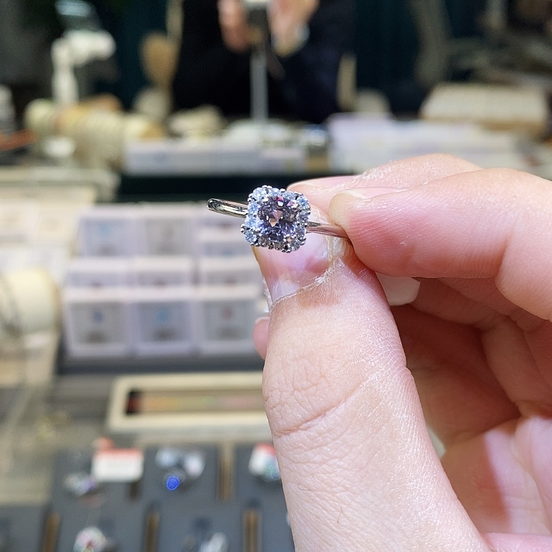 尖晶石戒指银S925镶嵌