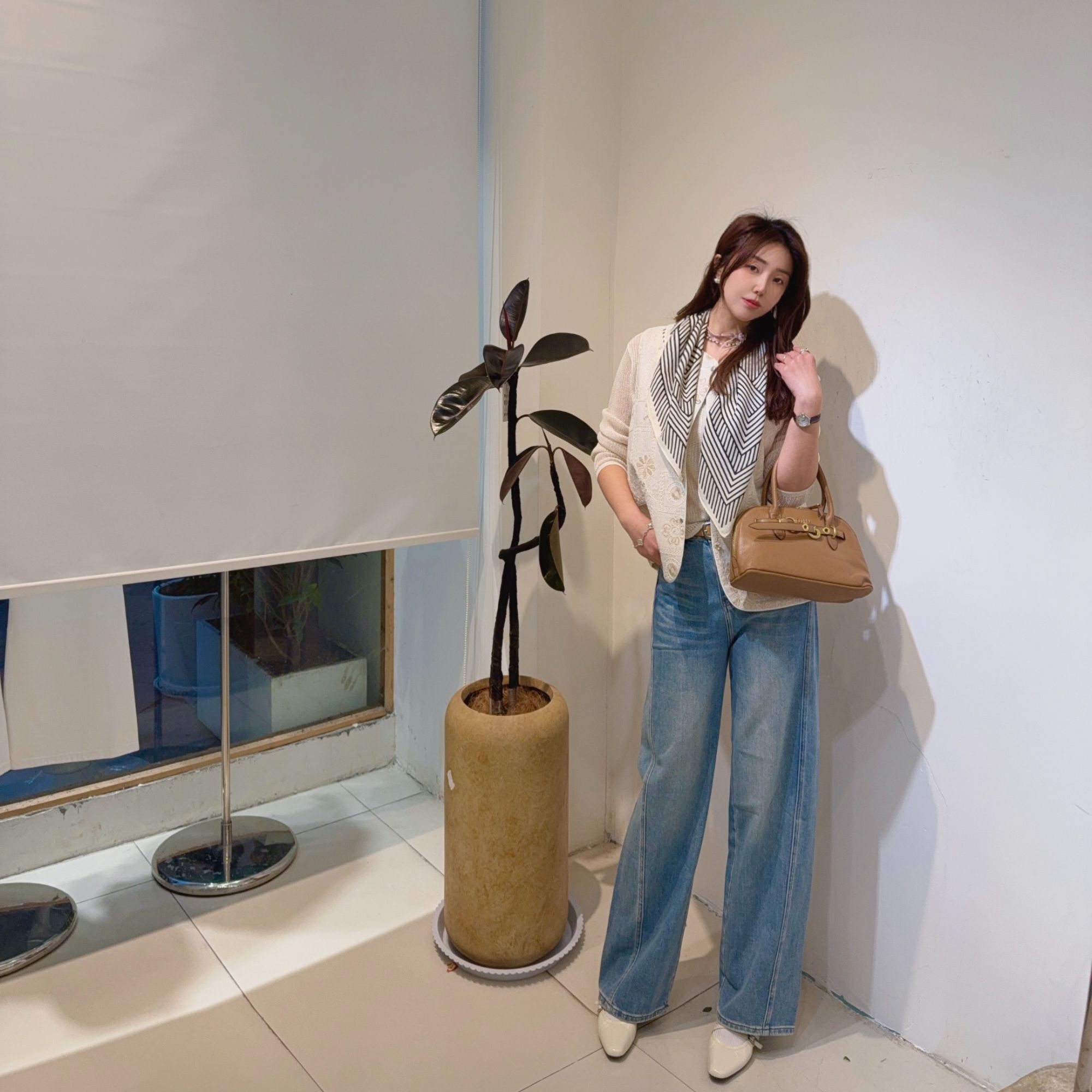 芭芘家钩花国风牛仔马甲