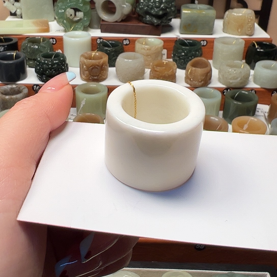 蛇纹石玉未镶嵌戒指20.8内径25号