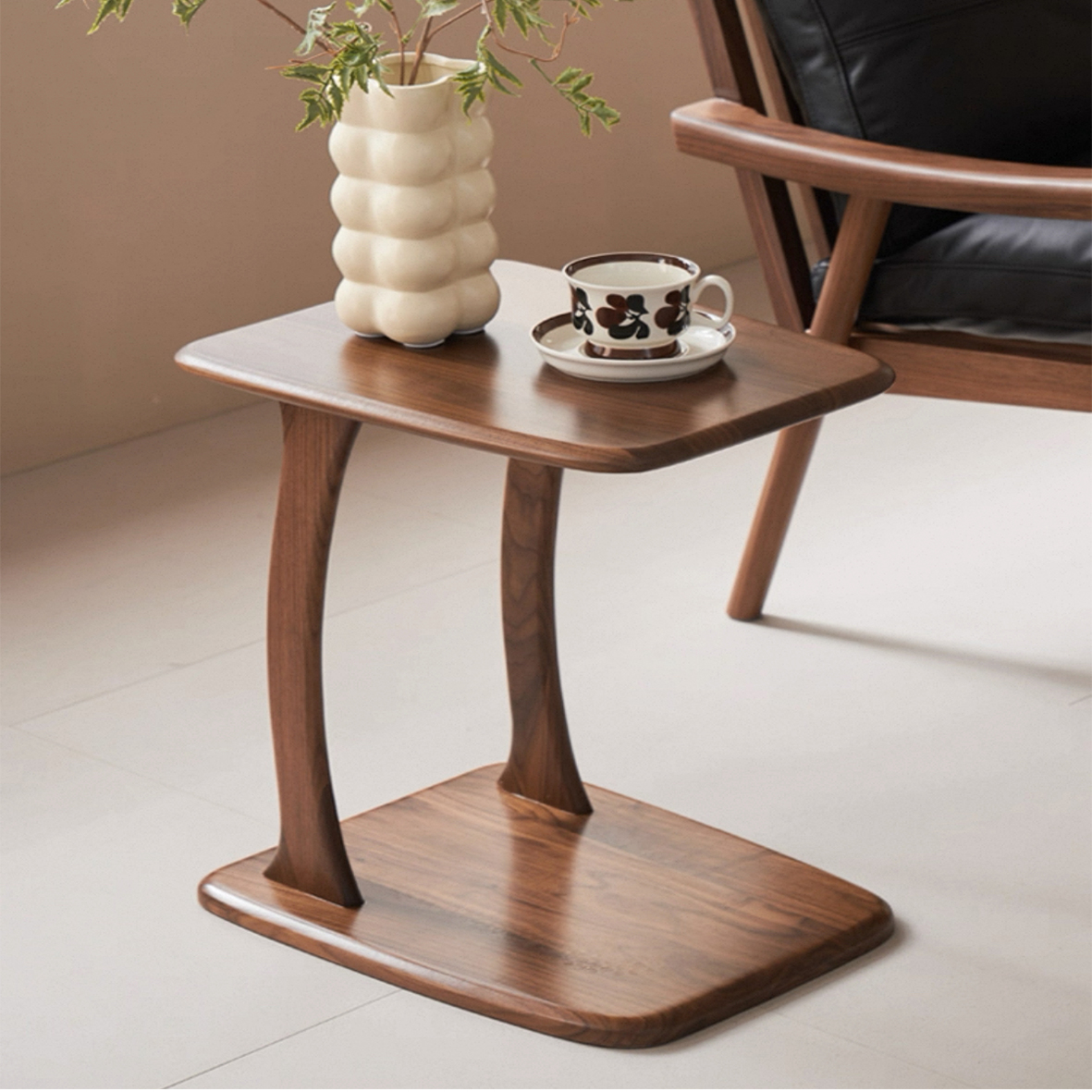 辰物家北美黑胡桃木设计师爆款时尚风中古风客厅书房卧室置物边几