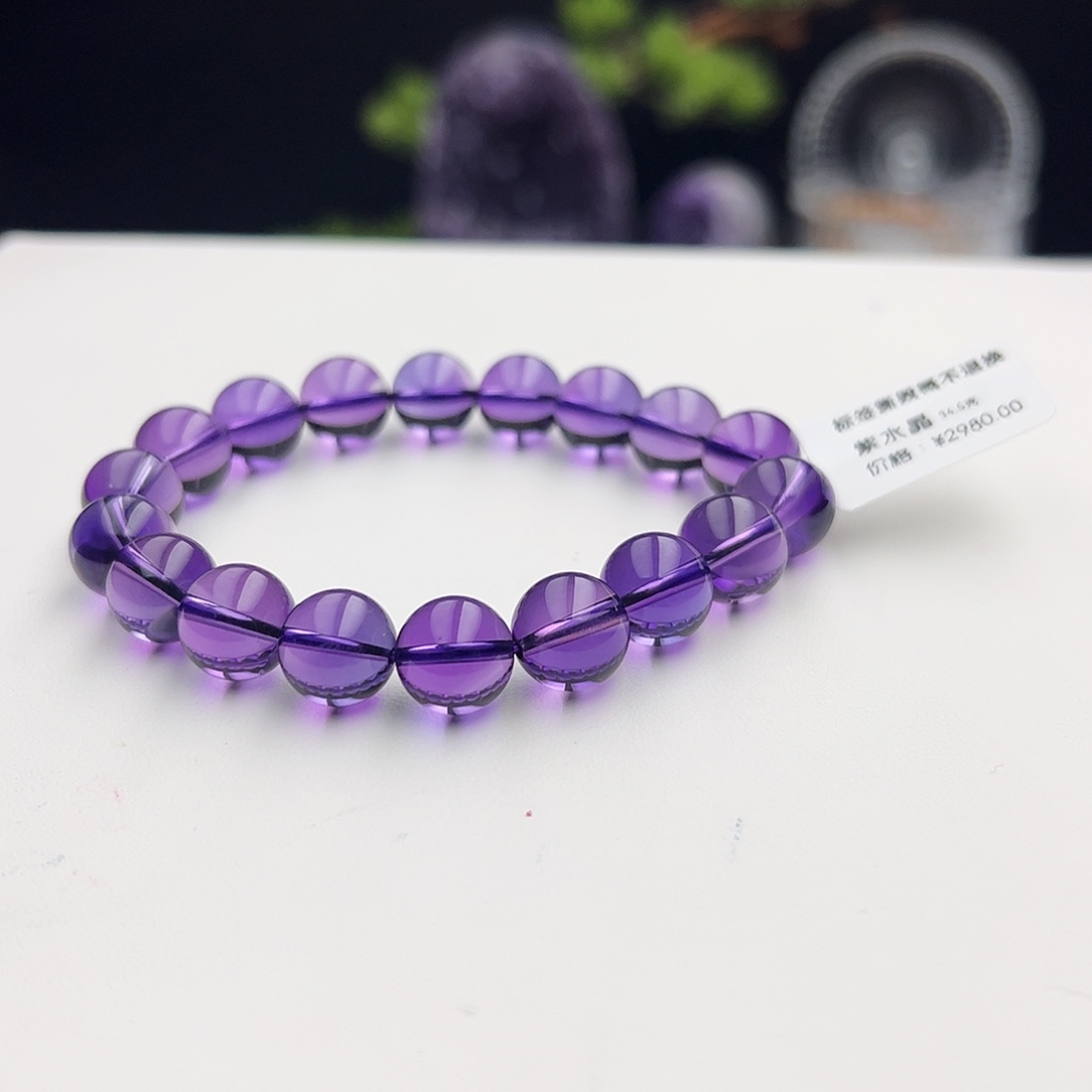 水晶手链未镶嵌?*摆紫水晶11mm34.5