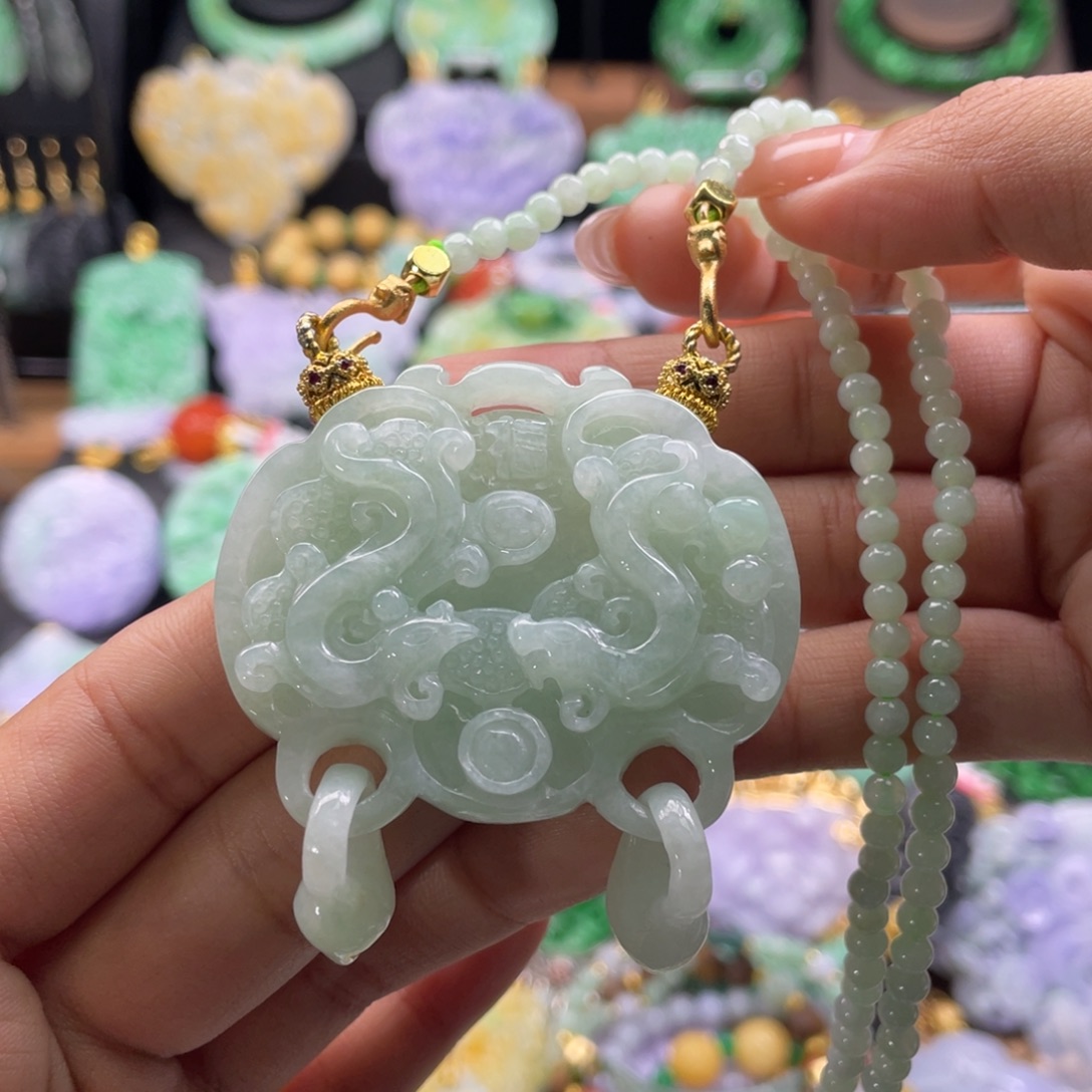 翡翠未镶嵌颈饰代编织