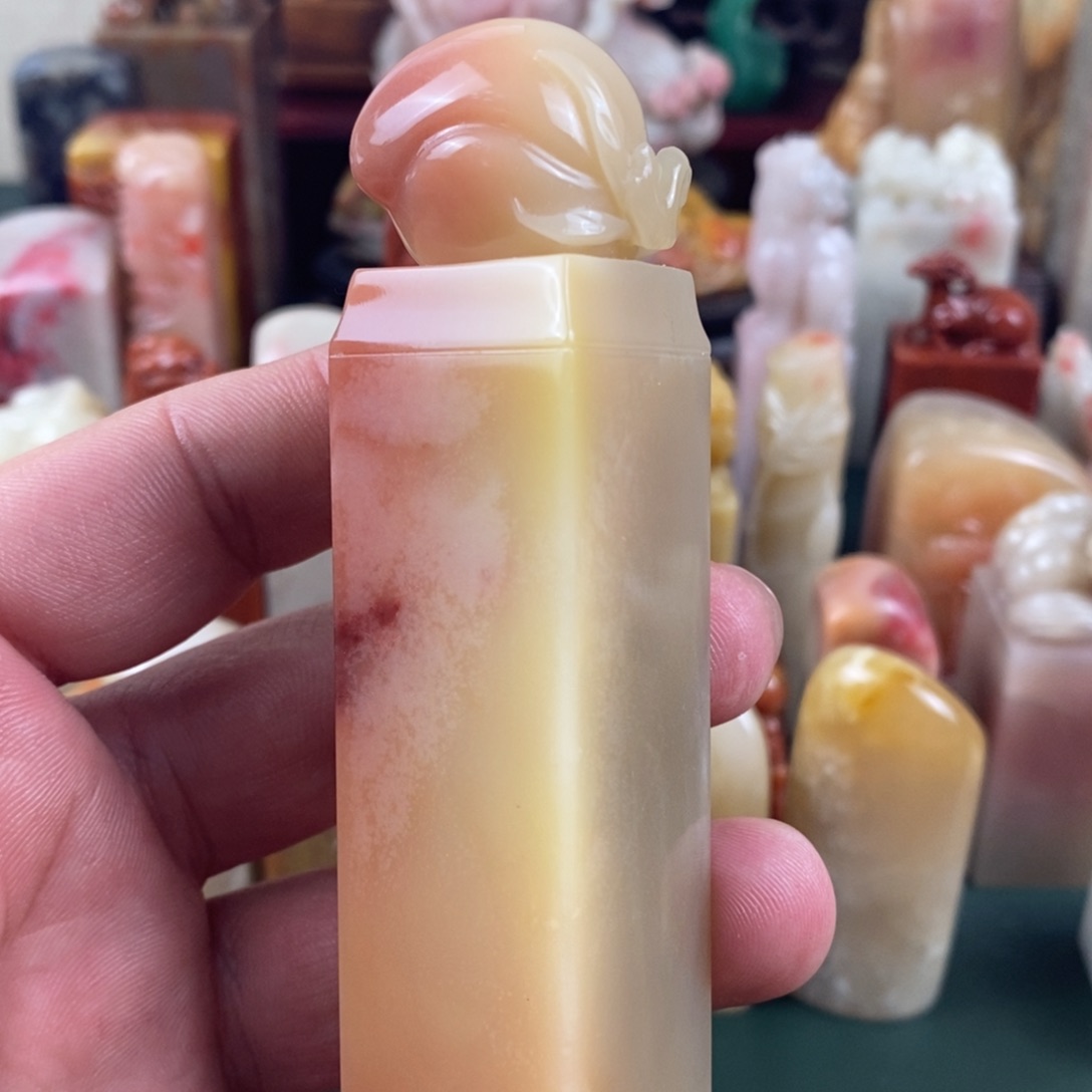 巴林石巴林石手工雕钮