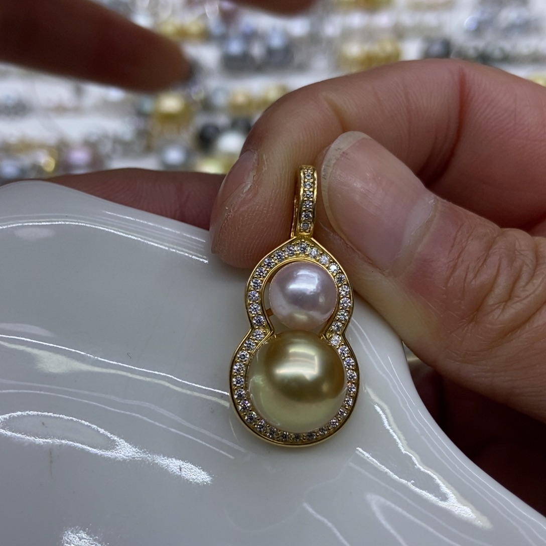 海水珍珠吊坠(不含链)银S925镶嵌