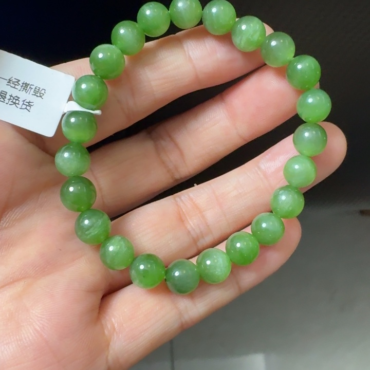 和田玉未镶嵌颈饰猫眼卡8手串