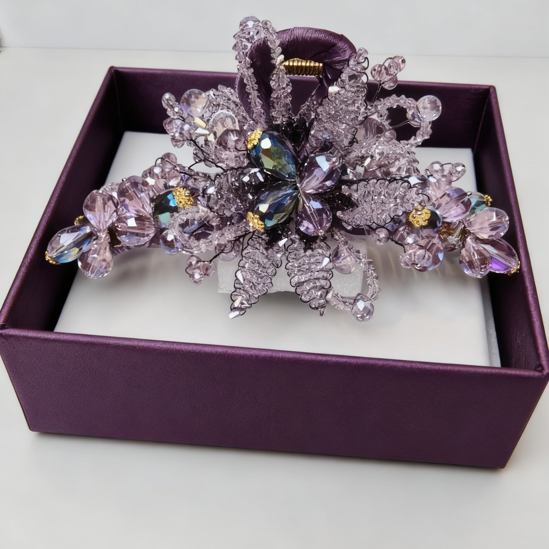 A8413编号紫莹轻奢发饰蝴蝶结《大抓》