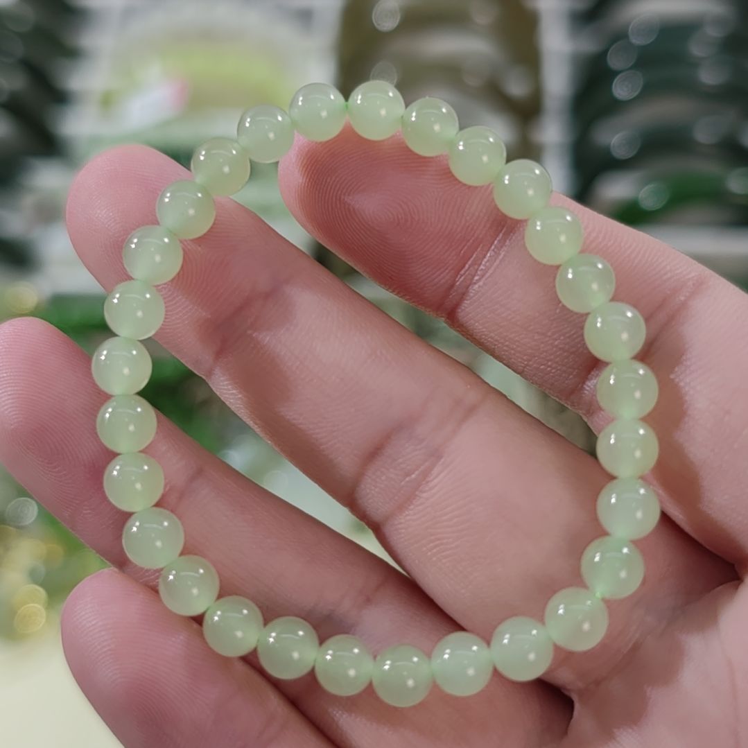 和田玉未镶嵌手链卡6浅晴和田玉手串×1